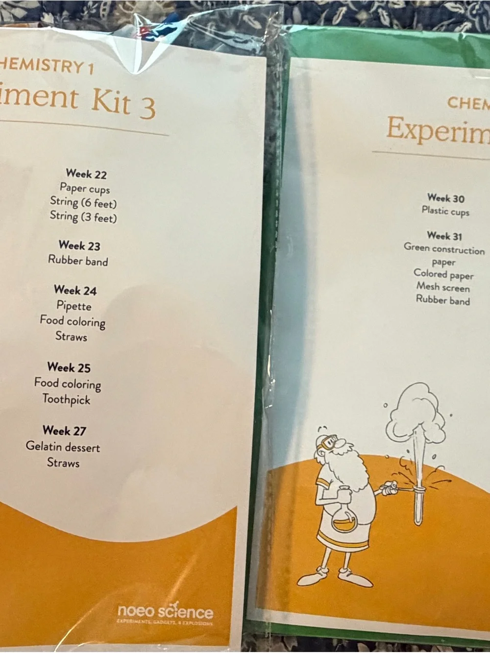 Chemistry Lab Manual Set in Orange — Educational Science Workbook